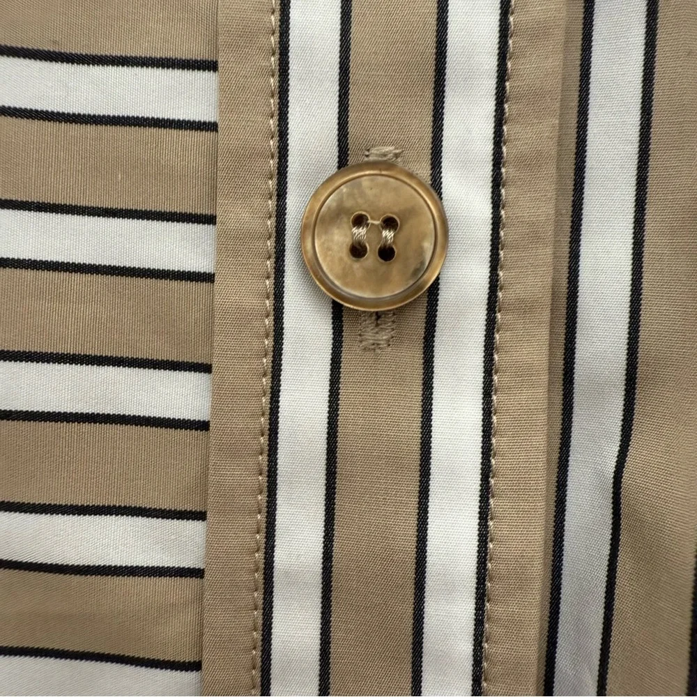 NWT Lafayette 148 New York Oversize Stripe Cotton Button-Up Shirt - Picture 11 of 16